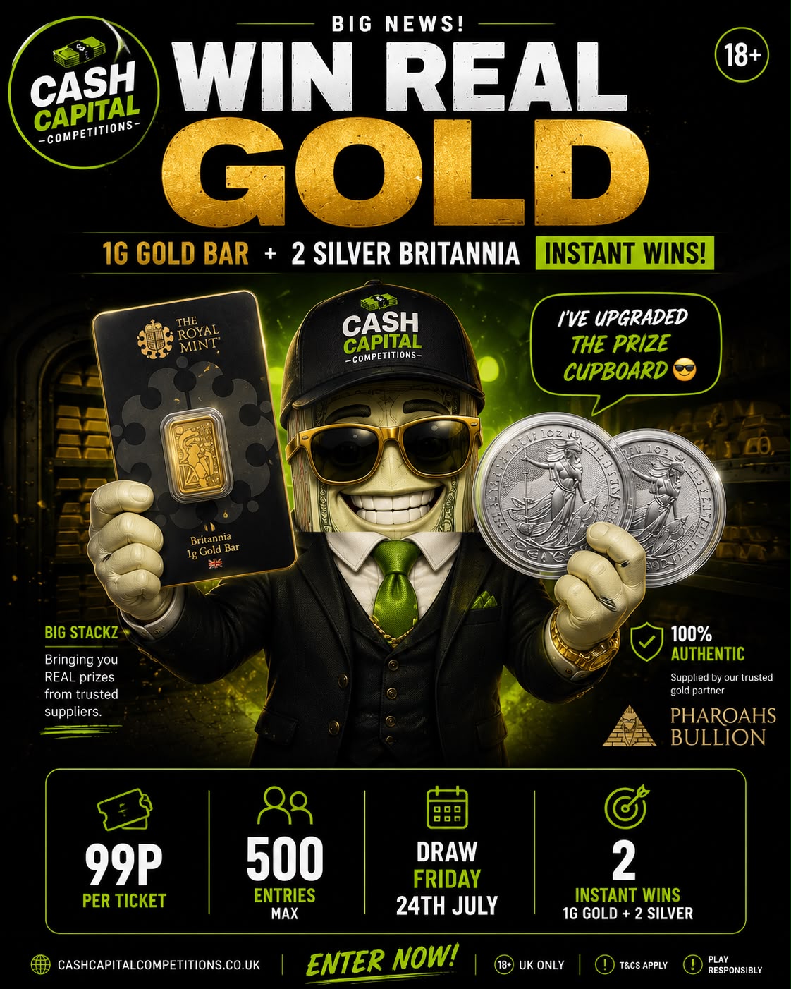 1G Gold Bar + 2 Silver Britannia Coins